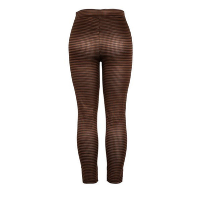 Brown and black houndstooth pants - Trousers 1