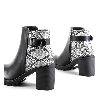 Black ankle boots on higher column Claretta - Footwear