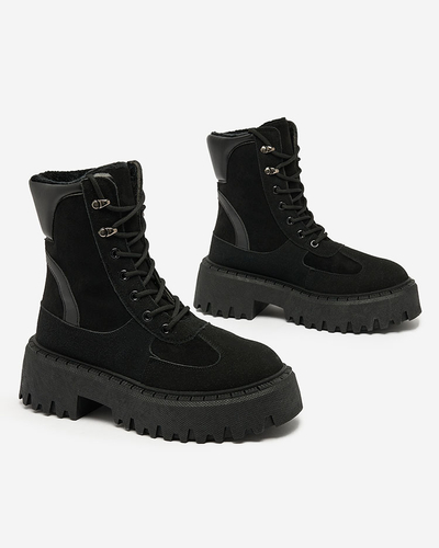Royalfashion Black women's Macnev lace-up boots