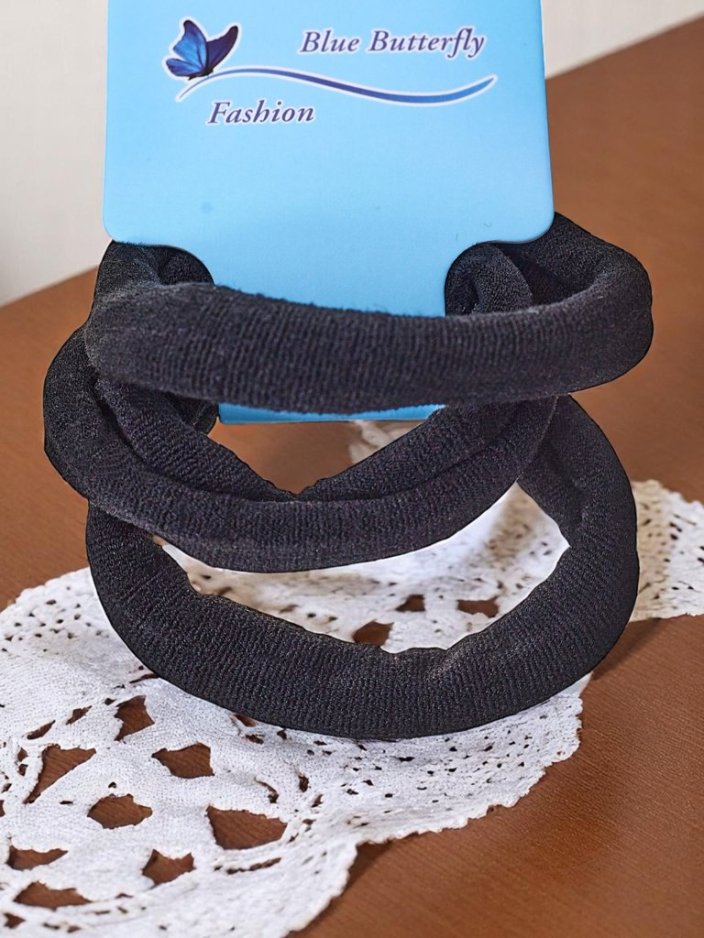 Royalfashion 3 melnu matu gumiju komplekts Nero