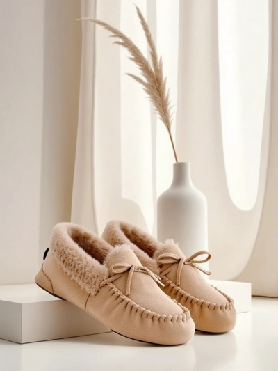 Royalfashion Women's moccasins with fur Ahtikes