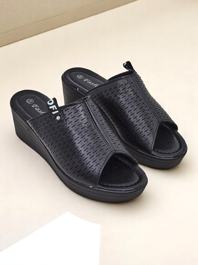 Royalfashion Women's Luna Wedge Heel Mules