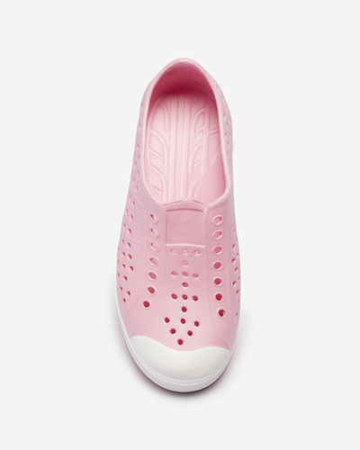 Розовые ажурные детские резиновые кроссовки Jiteri - Обувь