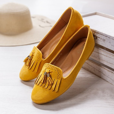 Taussima yellow fringed moccasins - Footwear