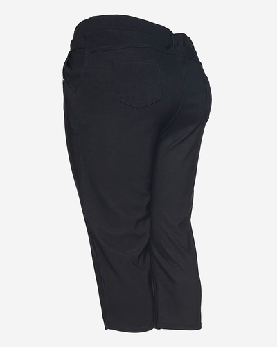 Women's 3/4 length shorts in black PLUS SIZE - Clothing