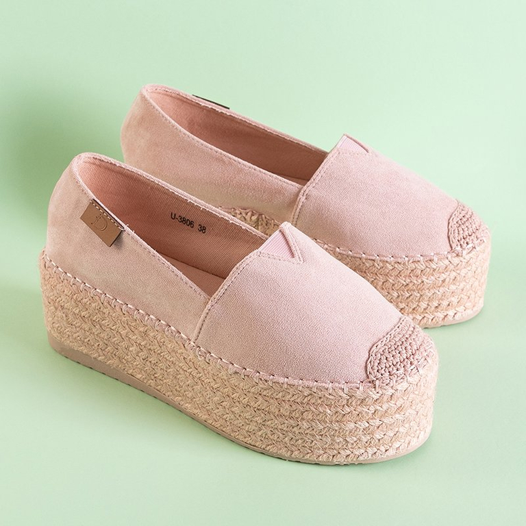 Pink women's espadrilles on a high platform Kentuki - Footwear