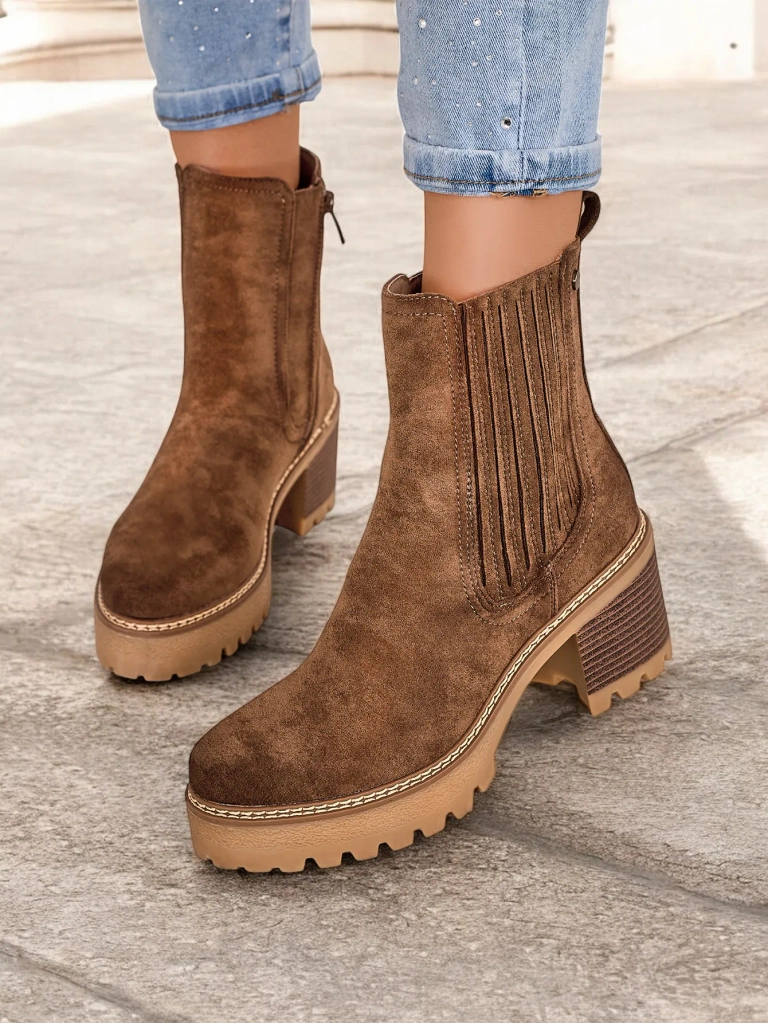 Royalfashion Eco-suede women's ankle boots on a pillar Segiag