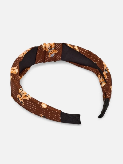 Royalfashion Opaska do włosów z plecéniem w kropki i misie