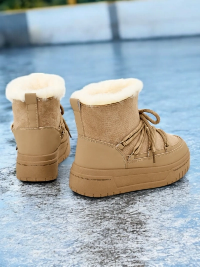 Royalfashion Women's lace-up snow boots Moniuc