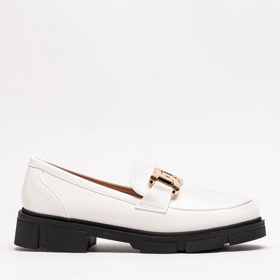 White women's half shoes with chain Semla - Footwear