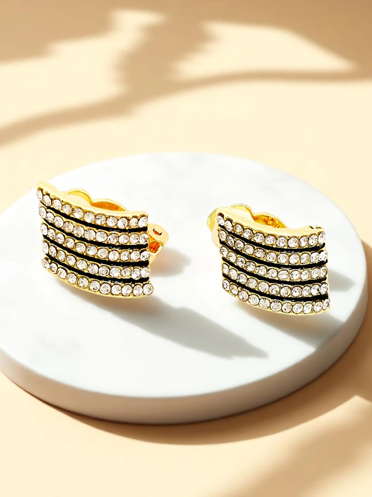 Royalfashion Sieviešu klipša auskari ar kubisko cirkoniju