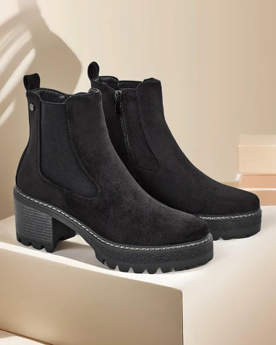 Royalfashion Eco-suede women's ankle boots on a post Segori