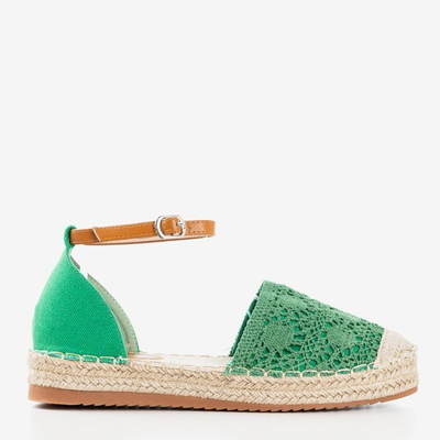 Green espadrilles with openwork Asti uppers - Footwear