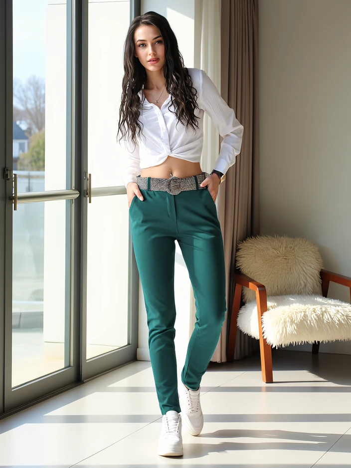 Royalfashion Women's Fabric Trousers