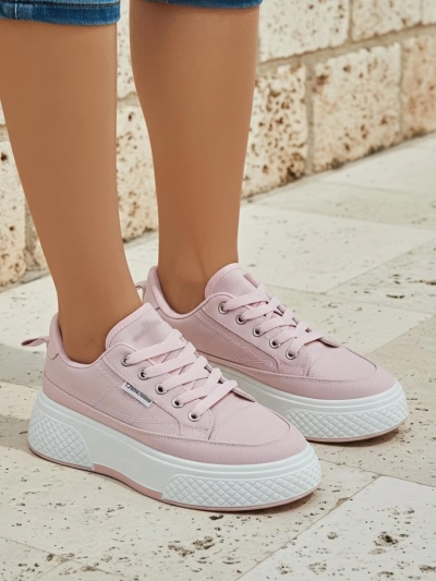 Aurora Rosa - Женские Розовые Кроссовки Платформа Ткань Весна/Лето/Осень