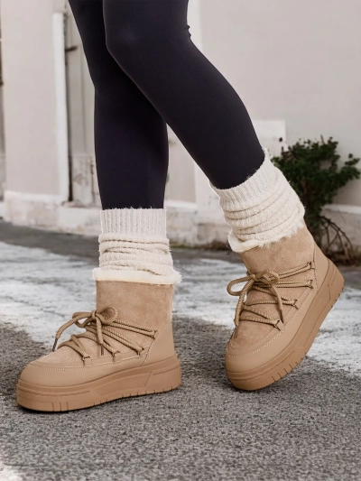 Royalfashion Women's lace-up snow boots Moniuc