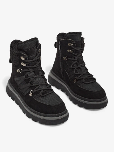 Aurora Women's Black Leather Elegant Ankle Boots for Autumn