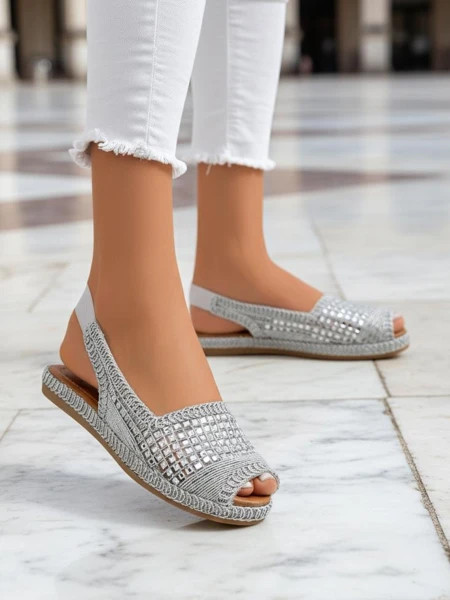 Royalfashion Sandalias Espadrilles de Mujer Belle Sparkle