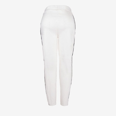 White women's sweatpants with stripes - Pants 1
