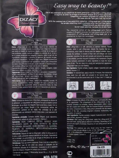 DIZAO - Serums un maskas komplekts ar zeltu 6g+36g x 10gab