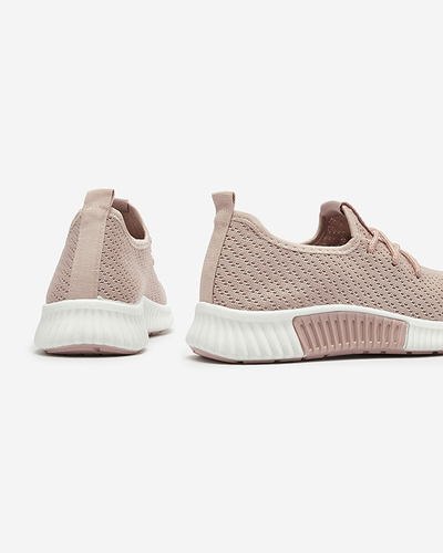 Pink women's fabric sports shoes Vobbu- Footwear