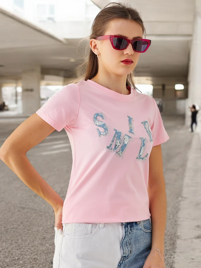 Royalfashion Cotton women's blouse with the inscription