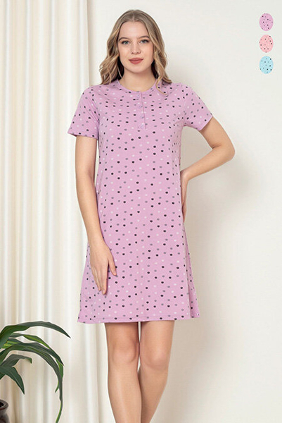 Royalfashion Женская ночная сорочка в горошек