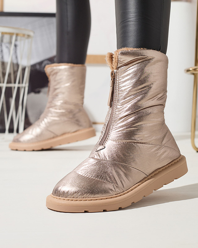 Розово-золотистая женская обувь a'la snow boots Tirigga- Footwear