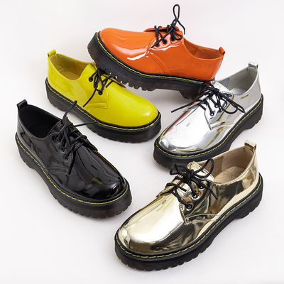 Women's gold lacquered lace-up half shoes Belita - Footwear