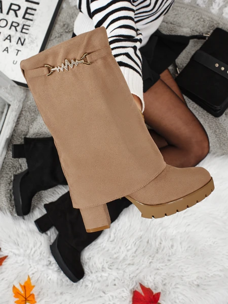 Flora Light Brown Elegant Autumn Ankle Boots