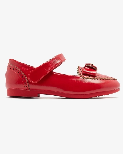 Red girls' pumps with bow Proya- Footwear