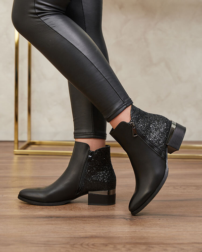 Royalfashion Black women's boots with brocade Brosec
