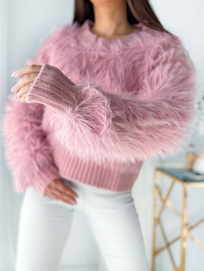 Розовый женский свитер Royalfashion