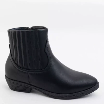 OUTLET Black eco leather boots a'la cowboy boots Krif- Footwear