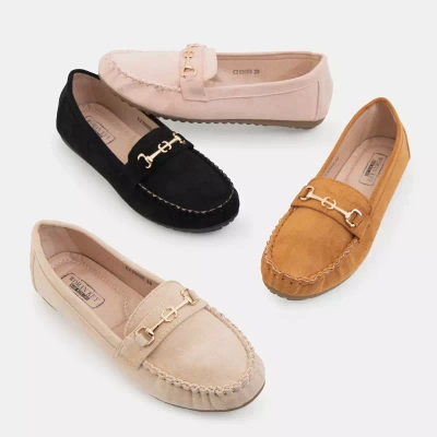 OUTLET Black women's moccasins with Sefarina decoration - Footwear