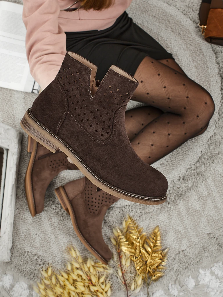 Women's Natural Leather Ankle Boots Rito