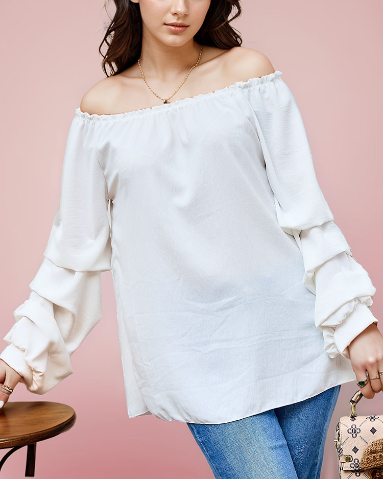 Royalfashion Sieviešu blūze a'la hiszpanka ar volāniem