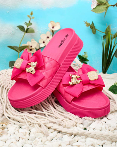 Royalfashion Women's quilted flip-flops with decorative bow Nelmi