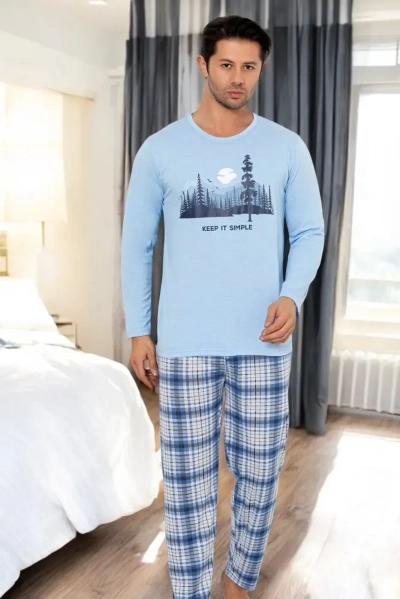 Royalfashion Men's Cotton Checkered Pajama