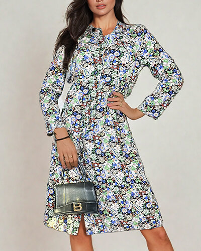 Royalfashion Women's midi patterned dress