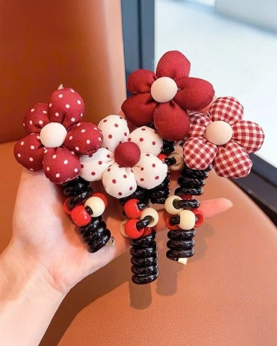 Royalfashion Hair elastic spiral with a little flower Blossom Coil