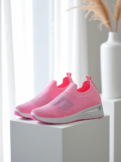 Royalfashion Slēpjamas sieviešu wedge kedas ar rhinestones Qelavise