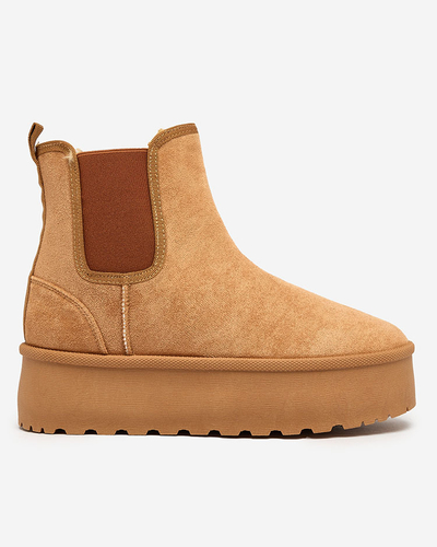 Royalfashion Brown women's platform snow boots Stiellsia