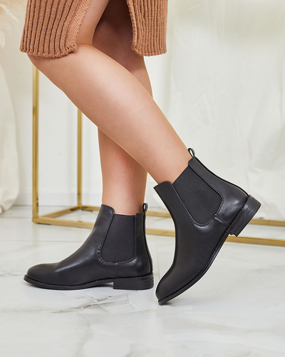 Royalfashion Черные женские сапоги а'ля штиблеты с украшениями Ederte