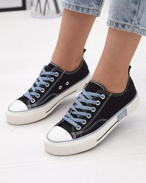 Melnas sieviešu mežģīņu kedas Tasabba- Footwear