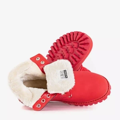 Red women's insulated boots from Gawin - Shoes