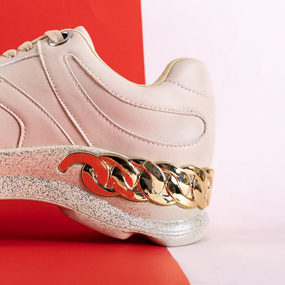 Beige women's sports sneakers Hendi - Footwear