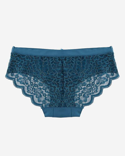 Royalfashion Navy blue lace bra briefs