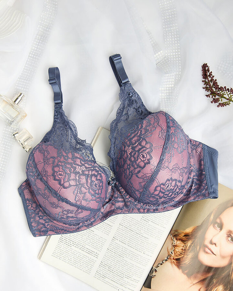 Royalfashion Women's lace embellished bra