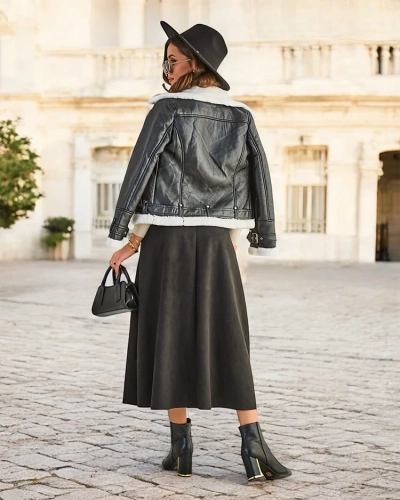 Royalfashion Women's midi skirt a' la suede